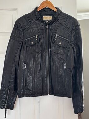 MICHAEL Michael Kors Black Quilted Detail Leather Jacket